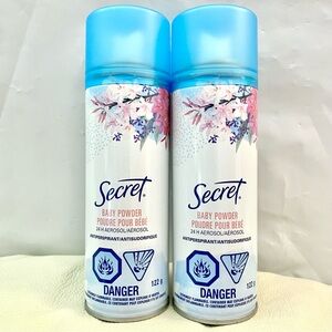 2 pack secret antiperspirant spray 24 hr baby powder fresh 4.3oz 122g NEW read